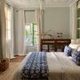 Bed linens - Calcutta blue and white ethnic bed runner - TERRE AMBRÉE
