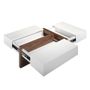 Coffee tables - White coffee table with walnut - ANGEL CERDÁ