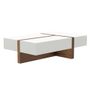 Coffee tables - White coffee table with walnut - ANGEL CERDÁ