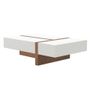 Coffee tables - White coffee table with walnut - ANGEL CERDÁ