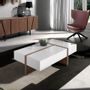 Coffee tables - White coffee table with walnut - ANGEL CERDÁ