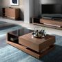 Coffee tables - Walnut coffee table and black tinted glass - ANGEL CERDÁ