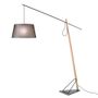 Floor lamps - Floor lamp in oak wood and black steel - ANGEL CERDÁ