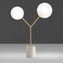 Table lamps - Table lamp white marble, golden steel and white glass - ANGEL CERDÁ