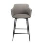 Chairs - Gray fabric stool black structure - ANGEL CERDÁ