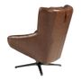 Armchairs - Leather swivel armchair with removable cushion - ANGEL CERDÁ