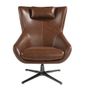 Armchairs - Leather swivel armchair with removable cushion - ANGEL CERDÁ