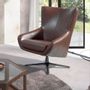 Armchairs - Leather swivel armchair with removable cushion - ANGEL CERDÁ