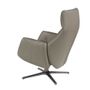 Armchairs - Reclining swivel armchair upholstered in grey leather and darkened steel - ANGEL CERDÁ