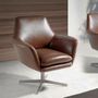 Armchairs - Leather upholstered swivel armchair - ANGEL CERDÁ