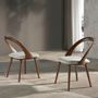 Chairs - Curved walnut structure Dining table chair - ANGEL CERDÁ