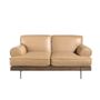 Sofas - 2 seater sofa upholstered leather cowhide sand - ANGEL CERDÁ