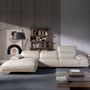 Sofas - Sofa chaise longue leather cowhide taupe - ANGEL CERDÁ
