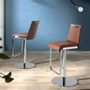 Stools - Adjustable brown eco-leather stool - ANGEL CERDÁ
