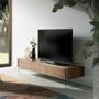 Sideboards - Walnut TV cabinet with glass sides - ANGEL CERDÁ