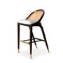 Stools for hospitalities & contracts - Wormley Bar Stool in Darkened Sikomoro Wood and Brushed Brass Details - DUISTT