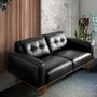 Sofas - 2 seater upholstered black cowhide sofa - ANGEL CERDÁ