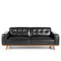 Sofas - 3-seater sofa upholstered in black cowhide - ANGEL CERDÁ