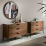 Chests of drawers - Walnut and fiberglass marble-effect dresser - ANGEL CERDÁ