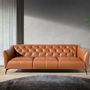 Sofas - 3 seater sofa upholstered in brown cowhide leather - ANGEL CERDÁ
