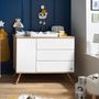 Chests of drawers - SEVENTIES WOODEN VERSION 1-DOOR 3-DRAWER DRESSER - SAUTHON