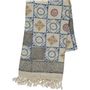 Unique pieces - Throw Afife Cotton Linen 150 x 220cm Handprinted Handmade - LALAY