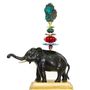 Unique pieces - Elephant, raised trunk, gold-leafed base - DUPONT BERLIN