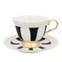 Mugs - Cup with saucer - Strisce Nero - HILKE COLLECTION AB