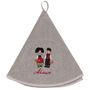 Tea towel - Round Hand Towel Couple Enfants Gris Diameter 60 - MAISON VIVARAISE - SDE VIVARAISE WINKLER