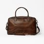 Travel accessories - Leather Weekend Bag – Brown - JOHN WOODBRIDGE MAKERS