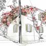 Tapisseries - Papier Peint Panoramique Village En Fleurs - ACTE-DECO