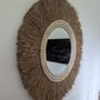 Miroirs - Miroir rond naturel en Sisal et perles de bois (Bali) - 60 - BALINAISA