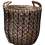 Caskets and boxes - Set of 2 water hyacinth and black macrame baskets- PJMNS-2 - BALINAISA