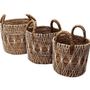 Coffrets et boîtes - Set de 3 panières en abaca et macramé (Bali) - PAMS50.1 - BALINAISA