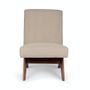 Lounge chairs for hospitalities & contracts - Easy Lounge Armless Sofa - Boucle taupe - Brown frame - DETJER®