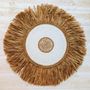 Other wall decoration - Wall decor raffia, white pearls and cowrie shells (Bali) - WDRBC1 - BALINAISA