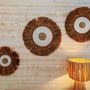 Other wall decoration - Wall decor raffia, white pearls and cowrie shells (Bali) - WDRBC1 - BALINAISA