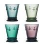 Glass - Set of 4 cups in 4 assorted colors - LA ROCHÈRE