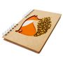 Stationery - Sustainable wooden notebook - recycled paper - A5 size - Lined paper - LITTLE FIRE (fox) - KOMONI AMSTERDAM