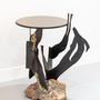 Other tables - Stone and Mirror Pedestal 2022 - CÉCILE GEIGER SCULPTURES