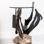 Other tables - Stone and Mirror Pedestal 2022 - CÉCILE GEIGER SCULPTURES