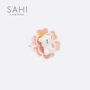 Gifts - RING IN THE SHAPE OF A ROUND CAMELLIA BEAR ENAMELLED IN SAHI GOLD - SAHI LONDON