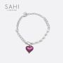 Jewelry - SAHI HEART ENAMELLED PEARL CHAIN AND LINK BRACELET - SAHI LONDON