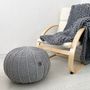 Repose-pieds - Pouf rond en tricot RIBS - ANZY HOME