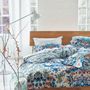 Bed linens - Ikebana Damask Slate Blue - Cotton Percale Bedding Set - DESIGNERS GUILD