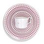 Coffee and tea - 6-piece Plate Set - It's a Pattern Red Collection - LOR HOME