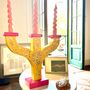Design objects - "Primitivo" Chandelier with Milagros Charms - PINK PAMPAS