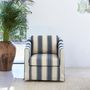 Lounge chairs - Moretta Swivel Armchair Blue Stripe - RIVIÈRA MAISON