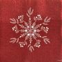 Napkins - Red snowflower - FRANÇOISE PAVIOT