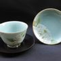 Tea and coffee accessories - Celadon Chrysanthemum, Saucer/Serving plate - YUKO KIKUCHI